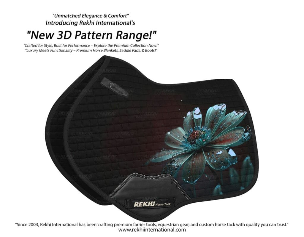 Rekhi international 3d luxury floral saddle pad