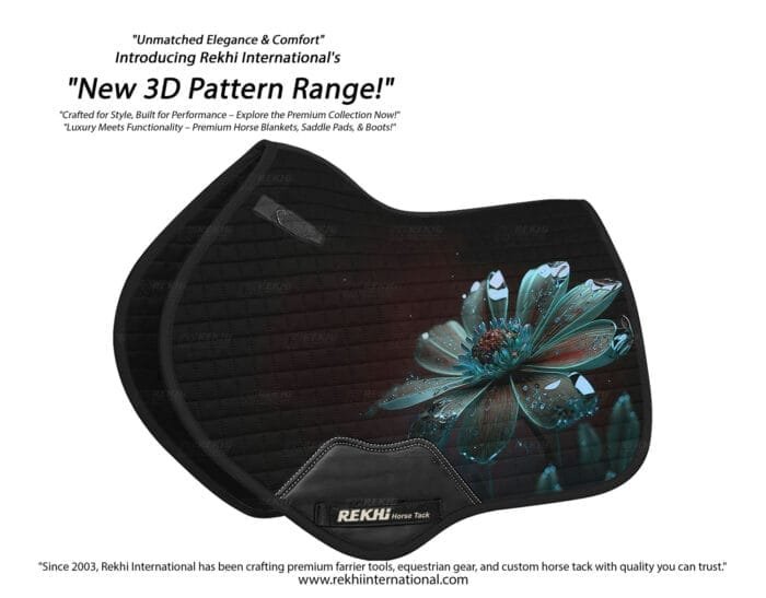 Rekhi international 3d luxury floral saddle pad
