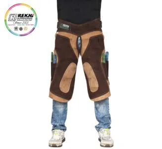 Rekhi Heavy Duty Farrier Apron Chaps – Full Cowhide Suede Leather for Ultimate Durability, Reinforced Stitching, and Tool Pockets RI-FA-21
